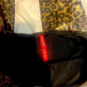 Spanx leopard faux leather leggings